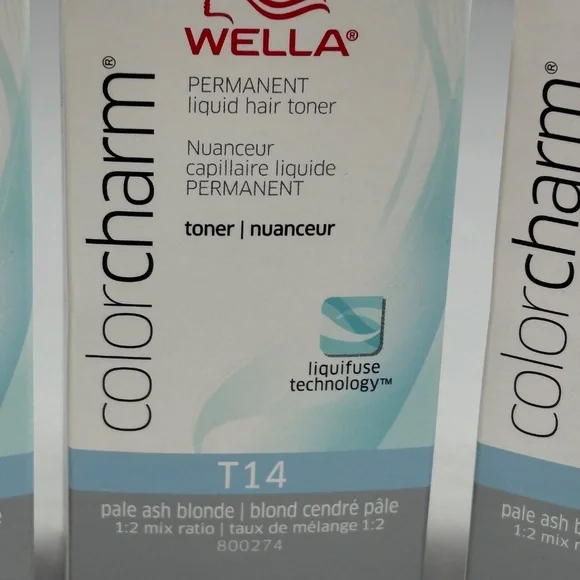 3 Wella Color Charm T14 Pale Ash Blonde Permanent Liquid Hair Toner - Picture 2 of 3